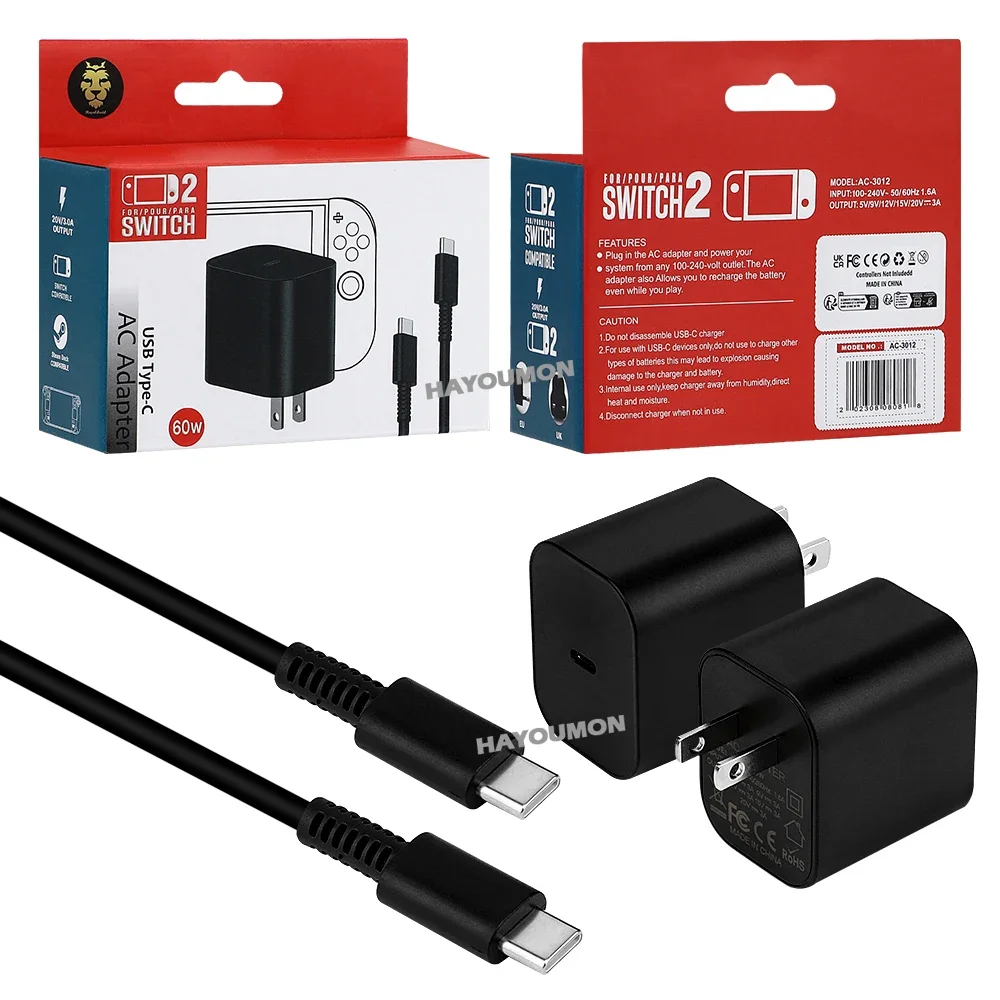 Gaming Accessories Wall Mount - Adaptador de CA Tipo-C de 60W