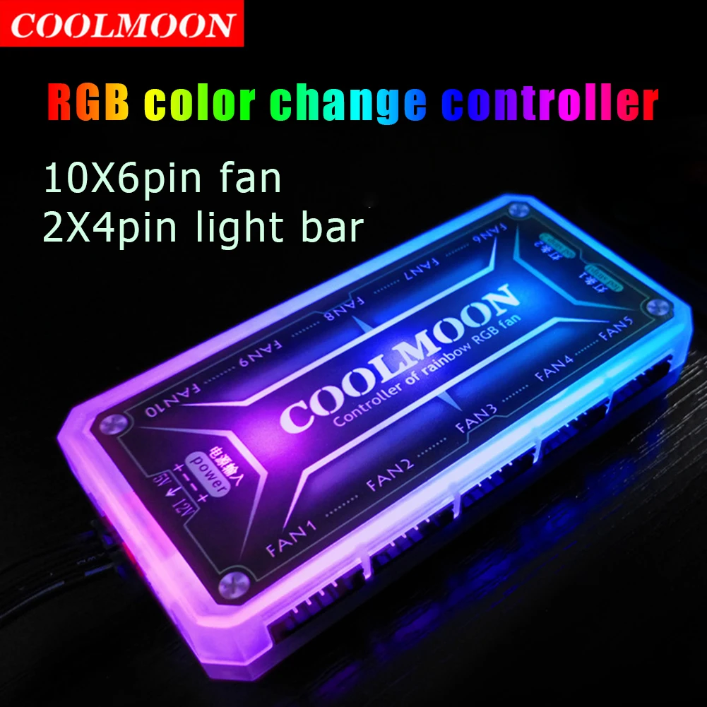 COOLMOON-controlador ARGB de 1 - Fan Hub Rgb Controller reseña y precio