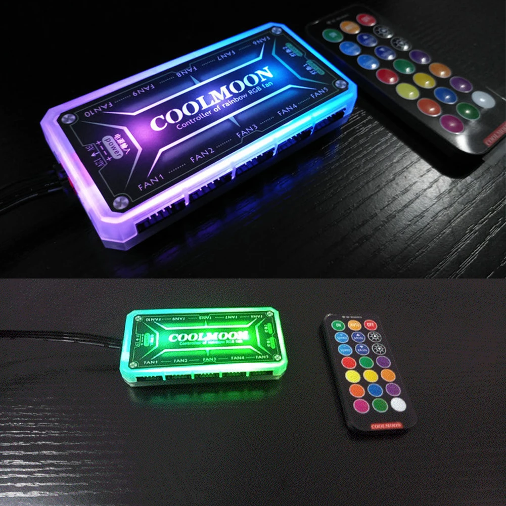 COOLMOON-controlador ARGB de 1 - Fan Hub Rgb Controller reseña y precio