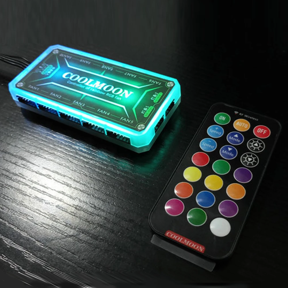 COOLMOON-controlador ARGB de 1 - Fan Hub Rgb Controller reseña y precio