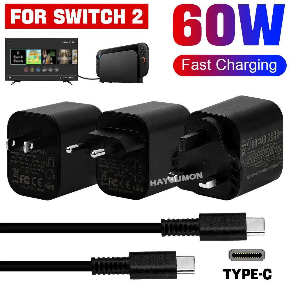 Adaptador de CA Tipo-C de 60W  - Gaming Accessories Wall Mount reseña y precio