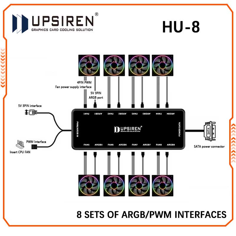 UPSIREN HU-8 Hub de ventilador - Fan Hub Rgb Controller reseña y precio